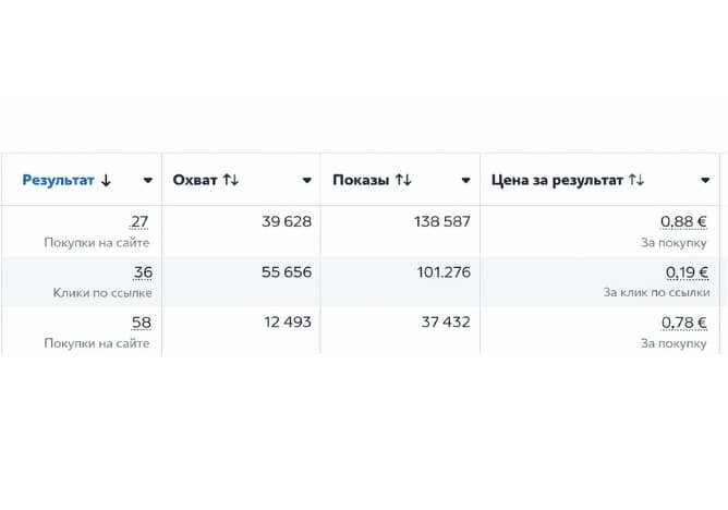Кейс прямых продаж через сайт: результаты рекламы Meta Ads