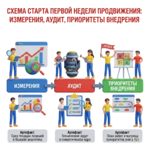 Схема старта: измерения, аудит, приоритеты внедрения